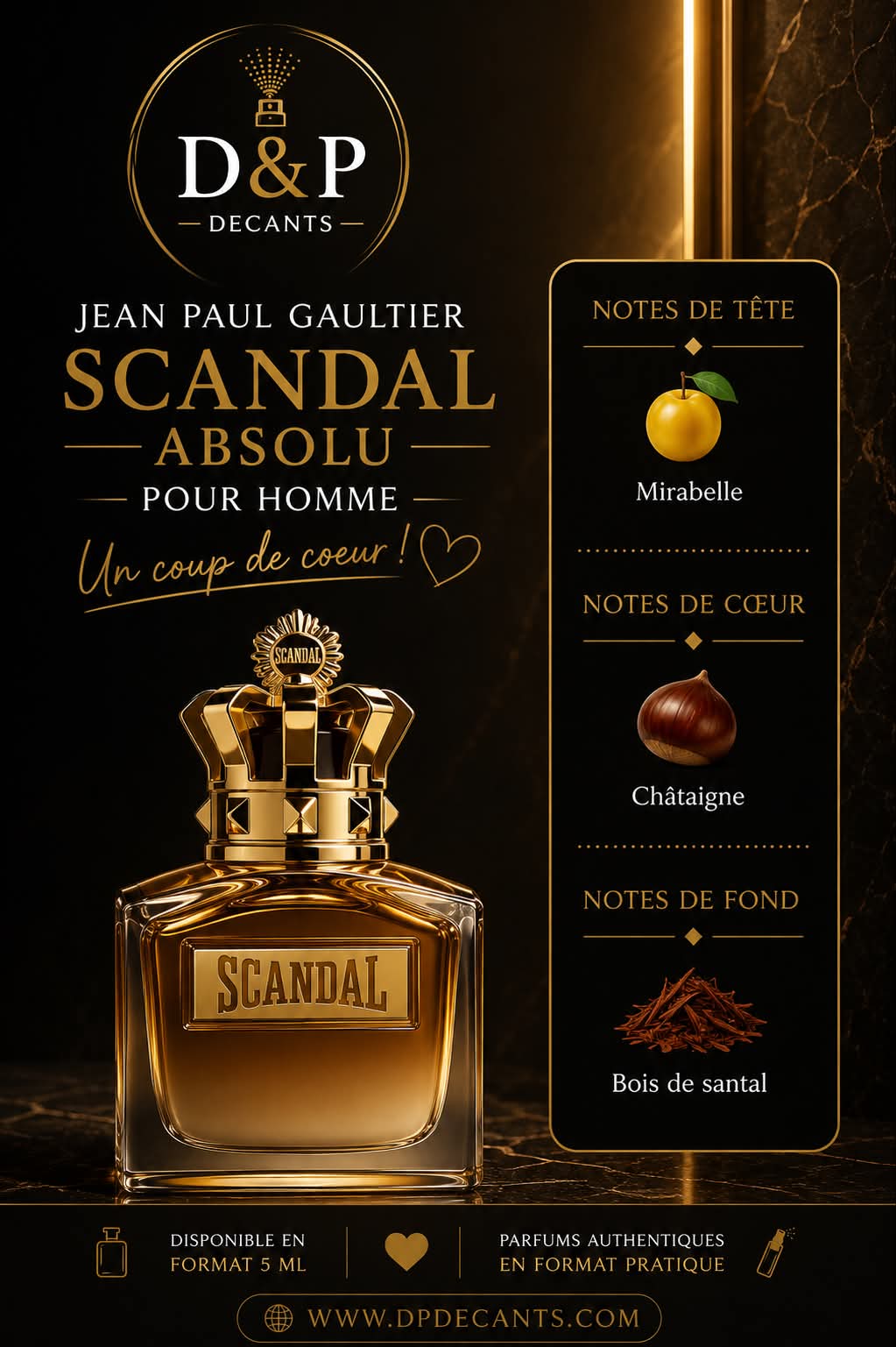 Jean Paul Gaultier - Scandal Absolu pour homme - 5ml
